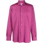 Chemises Mazzarelli rose fushia en coton mélangé à manches longues éco-responsable à manches longues pour homme en promo 