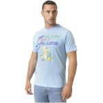 T-shirts col rond MC2 Saint Barth bleus en coton à manches courtes à col rond Taille XXL pour homme 