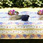 Nappes enduites Mctissus multicolores en coton à motif fleurs lavable en machine 