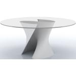 MDF ITALIA table ronde S TABLE 140 cm (Blanc Opaque - structure en Cristalpant / pleateau en cristal extra light)