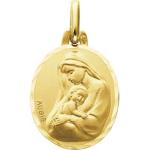 Médailles en or jaunes en or jaune finition satinée 18 carats made in France personnalisés pour bébé 