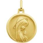 Médailles A.Augis dorées en or jaune finition satinée de baptême made in France gravés pour fille 