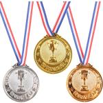 Swpeet Lot de 3 médailles de récompense en métal doré et argenté avec  ruban, style olympique