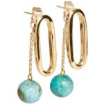 Boucles d'oreilles en perles Médecine Douce jaunes en or à perles 24 carats style ethnique pour femme 