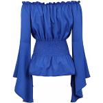 Déguisements médievaux de soirée bleus à épaules dénudées Taille L look médiéval pour femme 