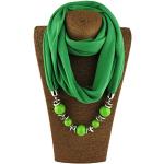 Foulards Bijoux verts à perles look fashion pour femme 