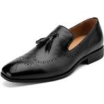 Chaussures casual de mariage noires en caoutchouc à pompons Pointure 42 look casual pour homme 