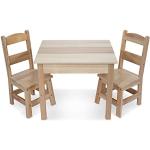 Melissa & Doug Table et chaises pour enfants en bois naturel massif | meubles pour enfants | meubles en bois massifs | lot de 3 pièces | 51x60x52cm | Cadeau pour les filles et les garçons | 3+ Ans