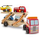 Melissa & Doug | Transporteur de véhicules d’Urgence| Jouets en bois | Pour garçon ou fille | 3+
