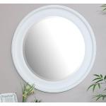 Miroirs muraux blancs biseautés diamètre 80 cm modernes 