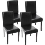 Chaises design Mendler noires en cuir synthétique en lot de 4 modernes 