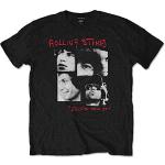 T-shirts noirs à manches courtes Rolling Stones à manches courtes Taille L look Rock pour homme 