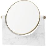 MENU - Miroir en marbre Pepe, laiton/blanc