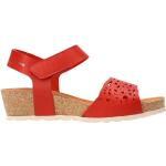 Sandales plates Mephisto rouges en cuir Pointure 41 look fashion pour femme 