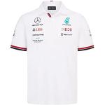 Chemises Mercedes Benz blanches à rayures imprimées F1 Mercedes AMG Petronas Taille M look fashion pour homme 