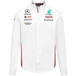 T-shirts blancs à rayures en jersey à manches courtes F1 Mercedes AMG Petronas à manches courtes Taille L look fashion pour homme 