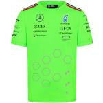 T-shirts à imprimés verts à rayures en jersey F1 Mercedes AMG Petronas Taille L pour homme 