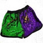 Shorts de running violets à sequins pour femme 