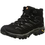 Chaussures de randonnée Merrell Moab noires en cuir synthétique en gore tex imperméables Pointure 42 look fashion pour homme en promo 