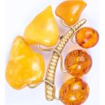 Broches en or bleu marine en ambre art nouveau pour femme 