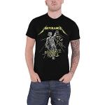 T-shirts à imprimés noirs Metallica Taille S look Rock pour homme 