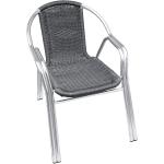 Chaises en plastique grises en aluminium empilables 