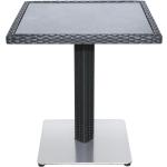 Tables en rotin noires en aluminium à hauteur réglable 2 places 