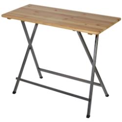 METRO Professional Mange debout / Table haute de bar, bois / acier, 140 x 60 x 110 cm, pliable, marron - marron Bois massif 309321