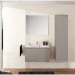 Meuble de salle de bain NORDIK gris ultra mat 80 cm + plan vasque STYLE + miroir DEKO 80x60 cm + colonne