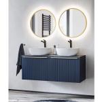 Meuble double vasque Bobochic Meuble de salle de bain 120 cm phara bleu et or - Bleu et or