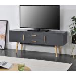 Meubles TV en bois gris foncé en bois contemporains 