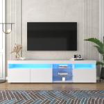 Meubles TV design blancs en verre modernes 