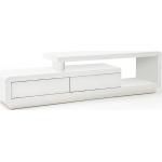 Meuble tv design corto 2 tiroirs finition laquée blanc brillant - blanc
