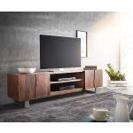 Meubles TV gris acier en acacia modernes 