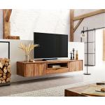 Meubles TV design marron patchwork en bois massif 