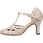 Chaussures de tango de mariage Pointure 37 avec un talon entre 7 et 9cm look fashion pour femme 