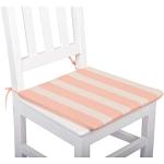 Galettes de chaise orange corail à rayures 40x40 cm 