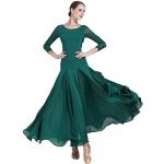 Vêtements de danse verts en brocart à volants Taille S look fashion pour femme 