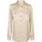 Chemises de créateur Michael Kors beiges à manches longues à manches longues Taille L pour femme 