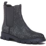 Boots Chelsea de créateur Michael Kors noires en caoutchouc à paillettes Pointure 39 look fashion pour femme 
