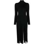Robes en maille de créateur Michael Kors noires à franges à manches longues pour femme 