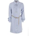 Robes de créateur Michael Kors bleues à rayures en viscose à manches longues à manches longues Taille M pour femme 