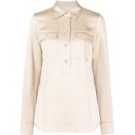 Chemises satinées de créateur Michael Kors Michael Michael Kors blanc crème à manches longues classiques pour femme 