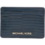 Porte-cartes en cuir de créateur Michael Kors Jet Set bleu marine en cuir de veau pour femme 