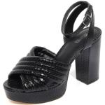 Sandales de créateur Michael Kors noires en cuir en cuir Pointure 38,5 pour femme 