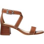 Sandales à talons de créateur Michael Kors marron en cuir Pointure 39 look fashion pour femme 