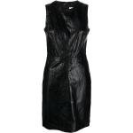 Robes courtes de créateur Michael Kors Michael Michael Kors noires en cuir synthétique sans manches à col rond pour femme en promo 