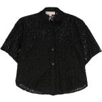 Chemises de créateur Michael Kors Michael Michael Kors noires à effet léopard en dentelle éco-responsable à manches courtes classiques pour femme 