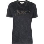 T-shirts Michael Kors Michael Michael Kors gris foncé en jersey à strass bio éco-responsable à manches courtes pour femme 