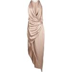 Robes de cocktail Michelle Mason marron sans manches à col en V pour femme en promo 